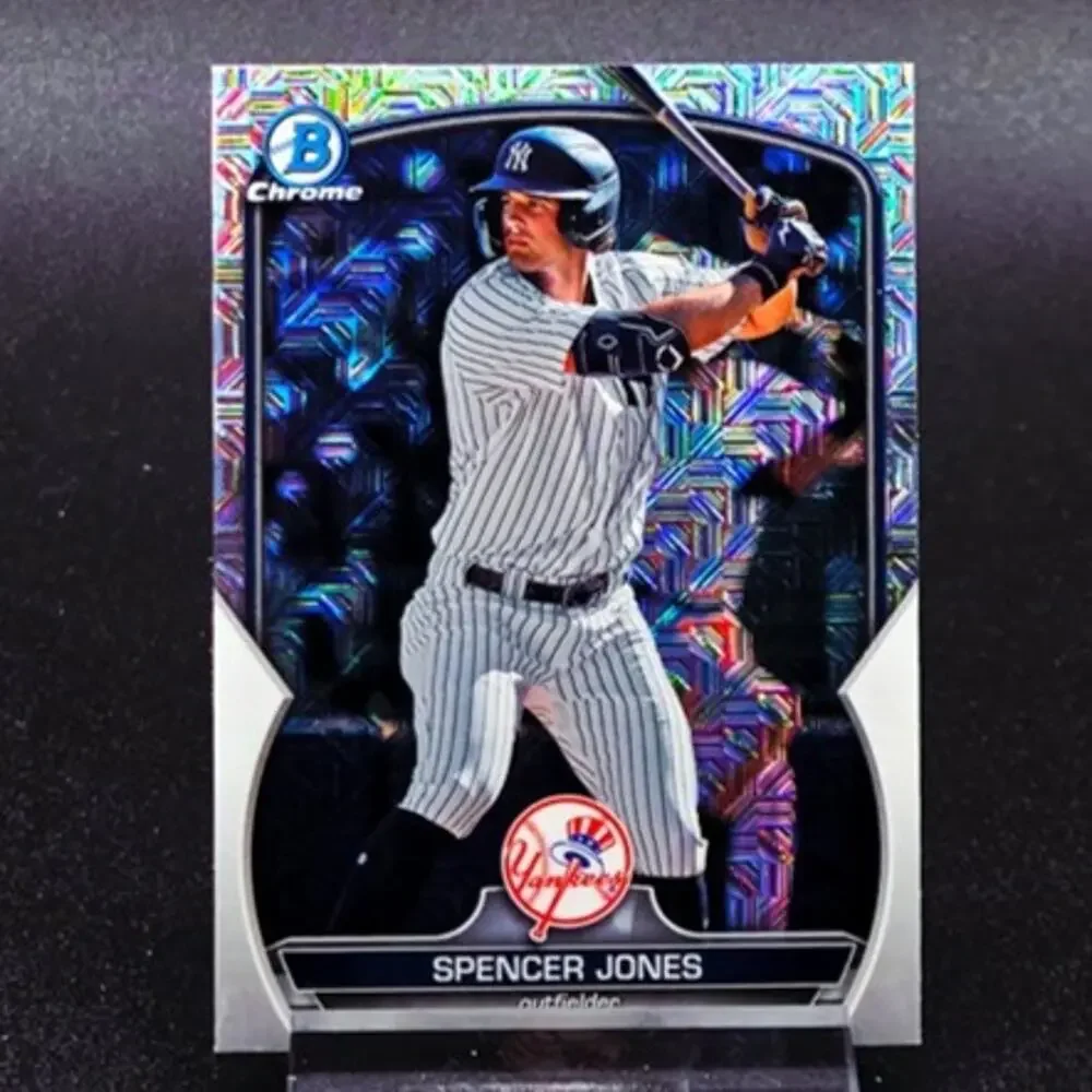 Spencer Jones Bowman Chrome Mojo Fireworks Holo New York Yankees Top Prospect